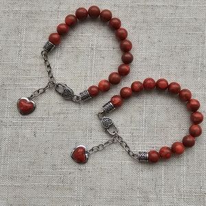 BBJ Red Coral Sterling Silver Braded Adjustable Bracelet